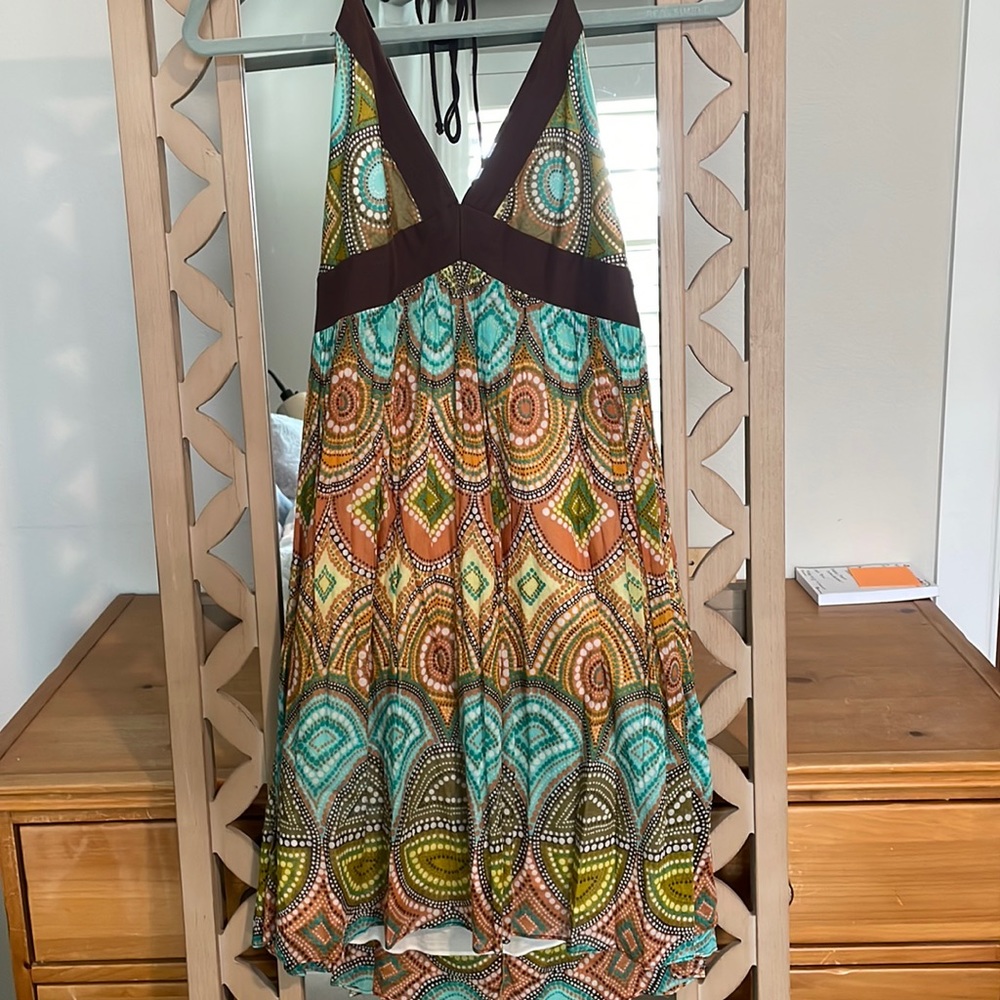 Milly Halter Cotton Paisley Dress